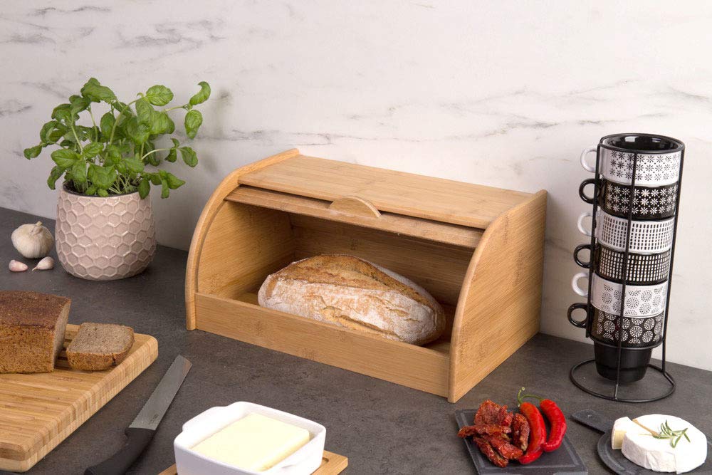 Zeller 25347 - Contenitore per Il Pane Arrotolato, in bambù, 40 x 26 x 20 cm, Colore Naturale