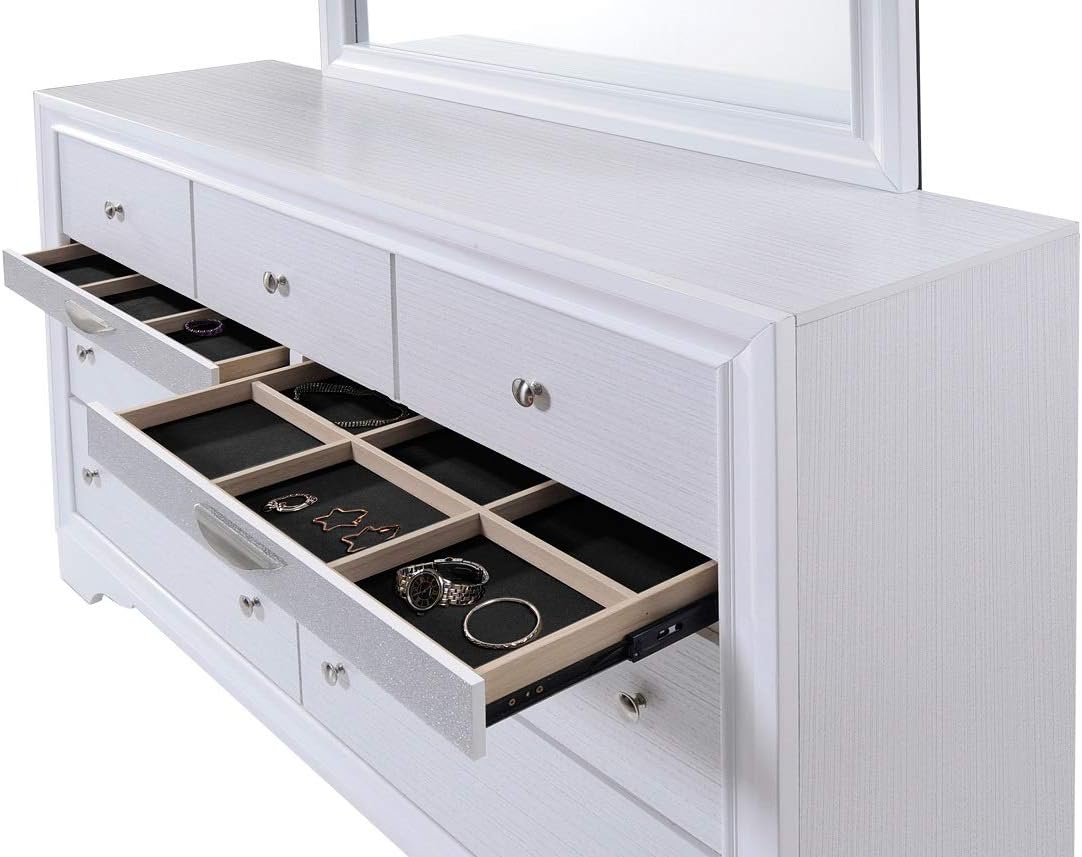 Dubasari 5 Pieces Contemporary Finished Bed Room Set (White)