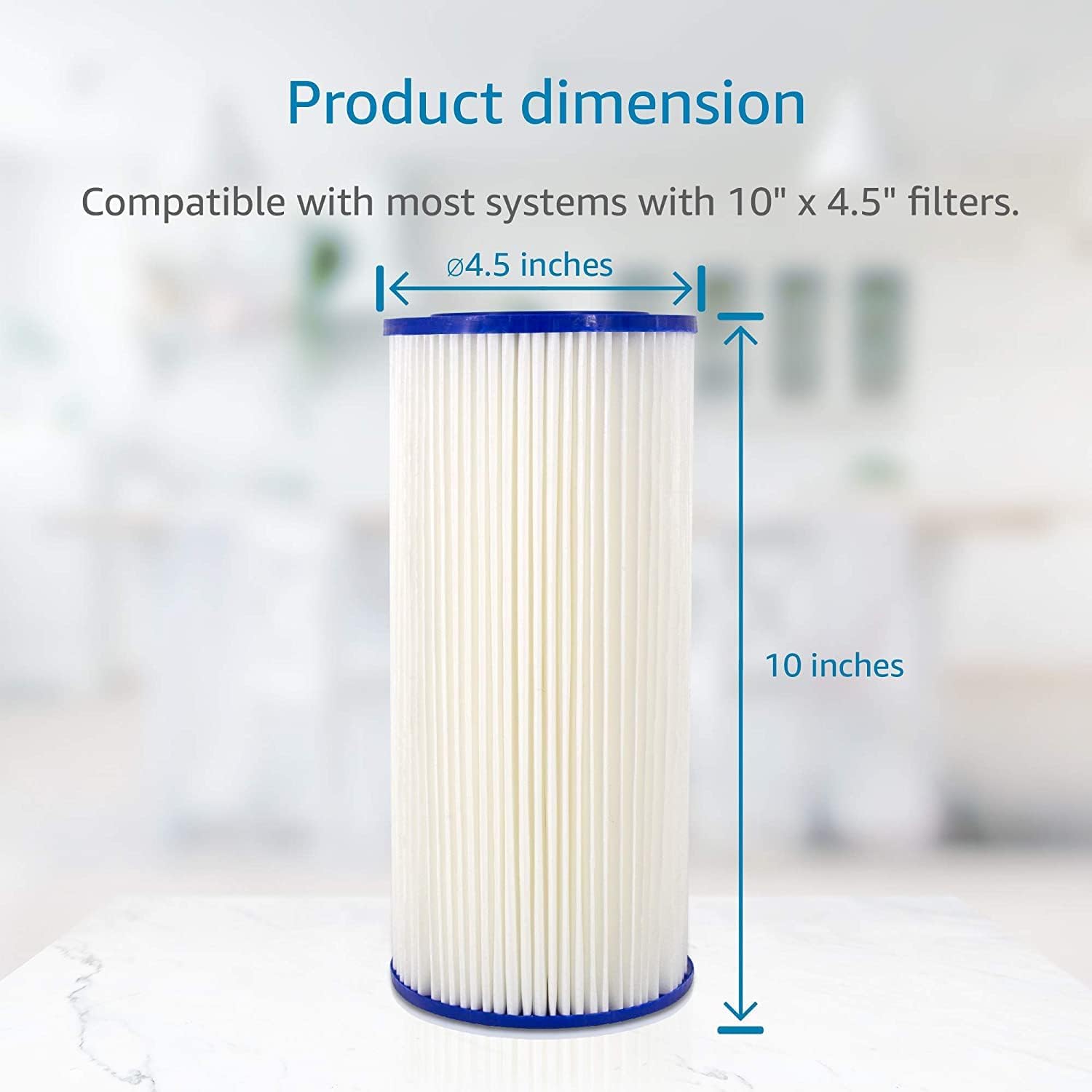 4.5"X 10" Pleated Polyster Water Filter Cartridge For Filtration 2Pack(30 micron)