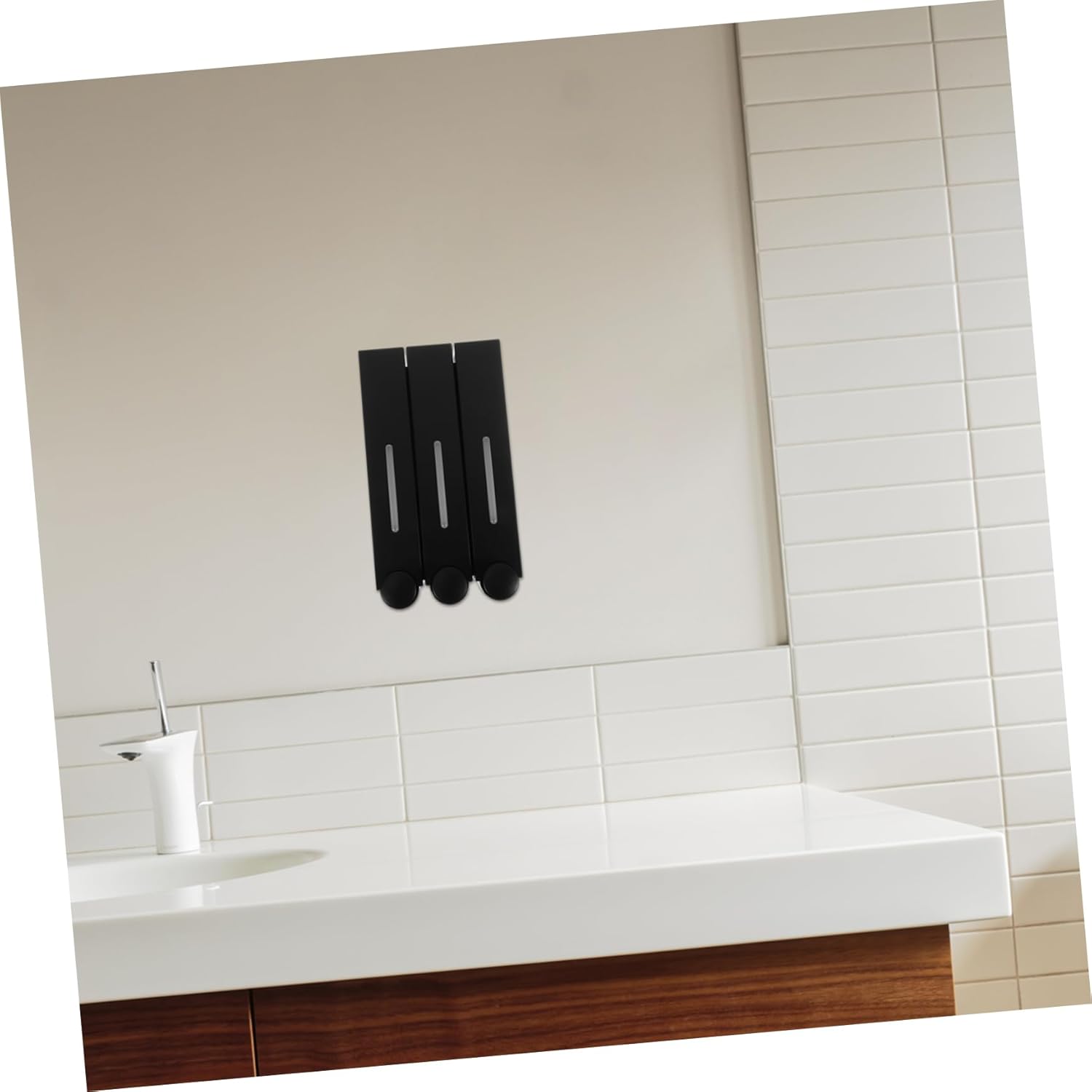 Shampoo Holder Body Wash Dispenser Wall Mount Shower Dispenser Plastic Material Leak Black