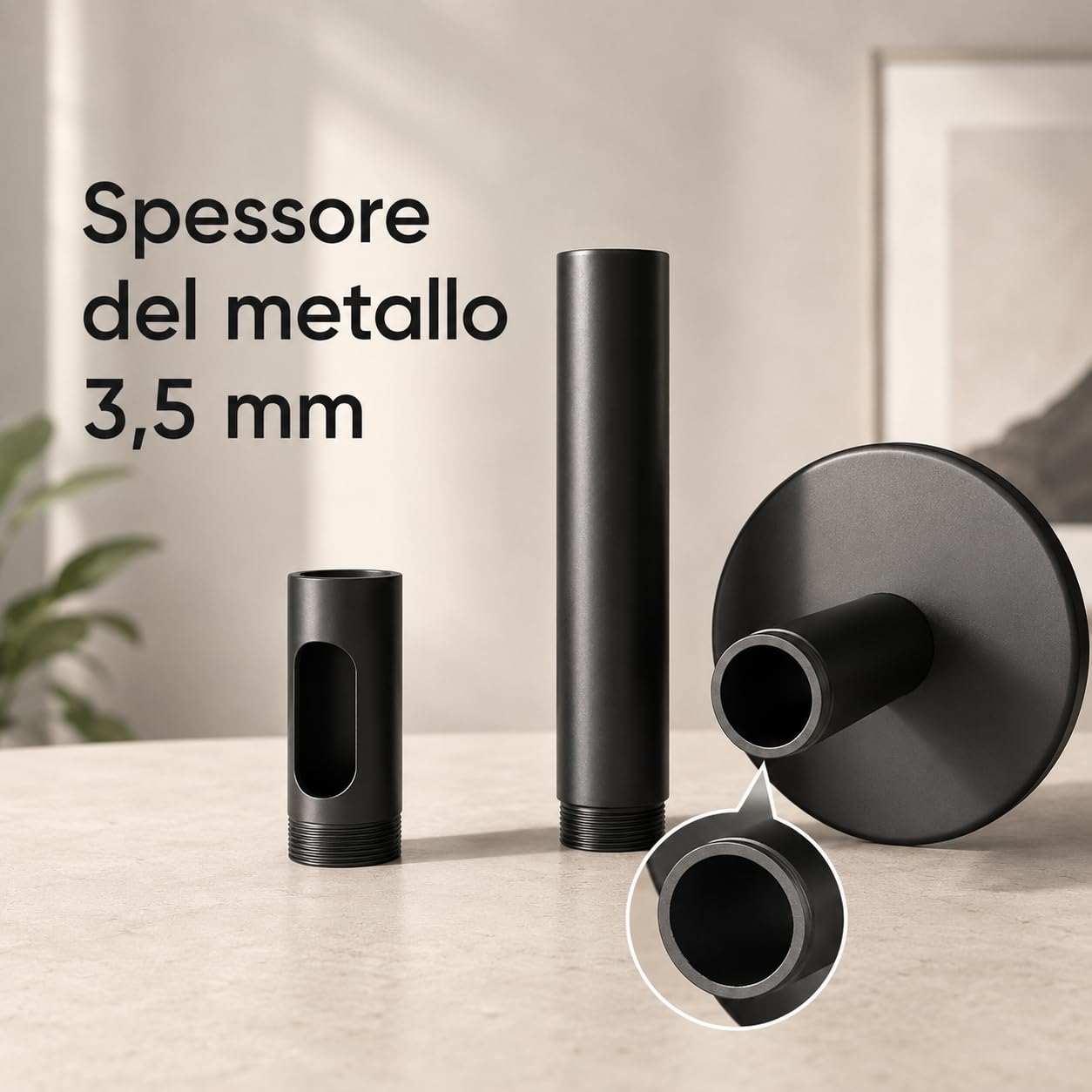 Staffa a Soffitto e Parete per Proiettore – Supporto Universale, Portata 10 kg, Regolabile 15-45 cm, Filettatura 1/4", Alluminio Al6063, Rotazione 360°, Cavo Nascosto