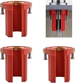 UFURMATE Faucet Fixing Nut, 3 PCS ABS Plastic Faucet Lock Nuts Kitchen Faucet Fixing Nuts Faucet Anti-loosening Nut Hot Cold Water Faucet Lock Nuts for Kitchen Bathroom (Red)