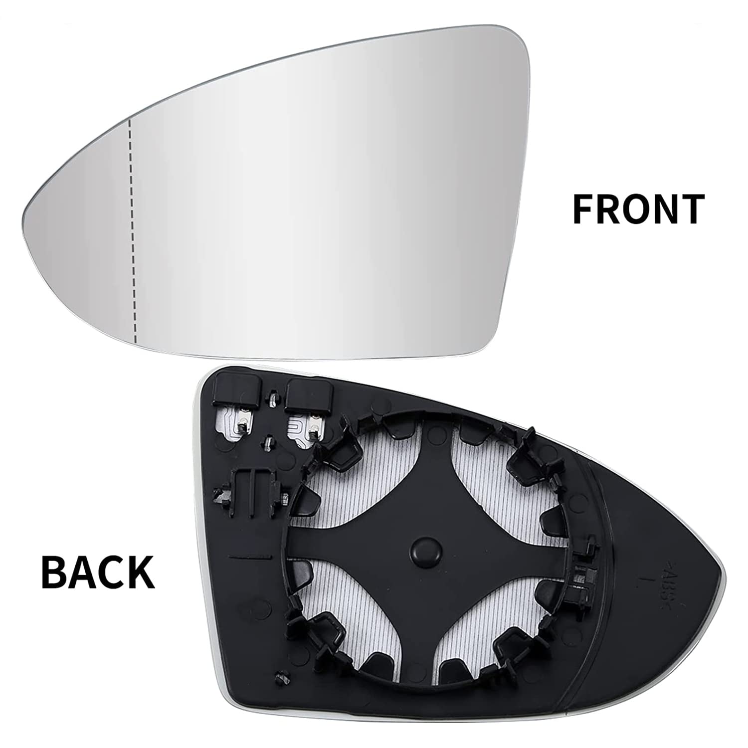 Specchio Retrovisore Sinistro Riscaldabile Per Golf 7 - Lato Guida Con Vetro E Piastra