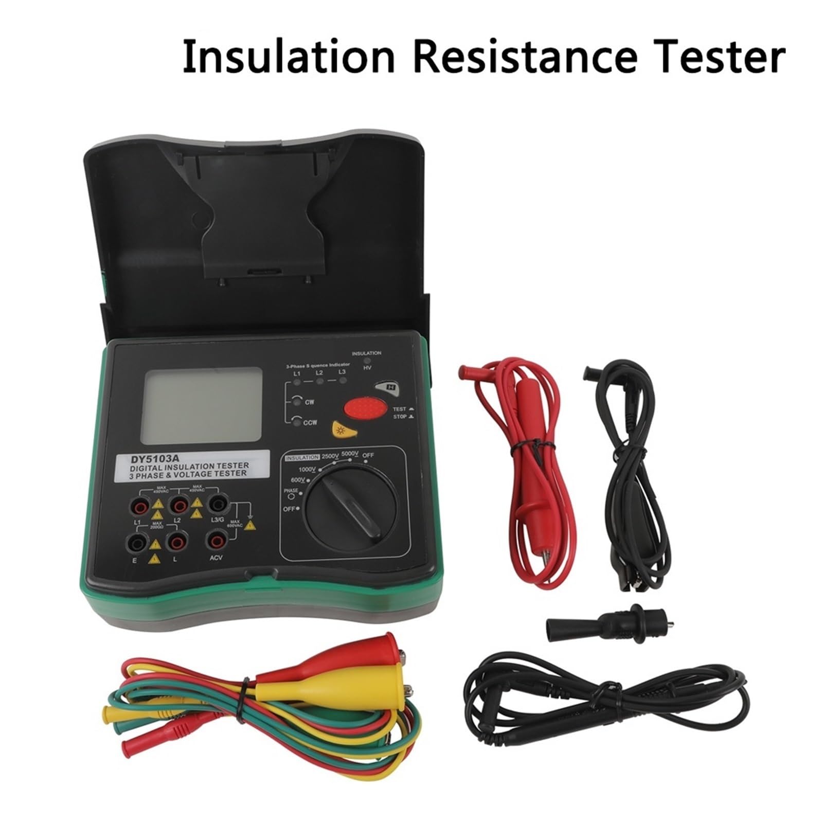 Cyfrowy Tester Rezystancji Izolacji, Omomierz, Tester Uziemienia, Megaomomierz, Multimetr, Woltomierz 1000 V, Prąd Przemienny 600 V Szybkie Uzyskiwanie Precyzyjnych Odczytów