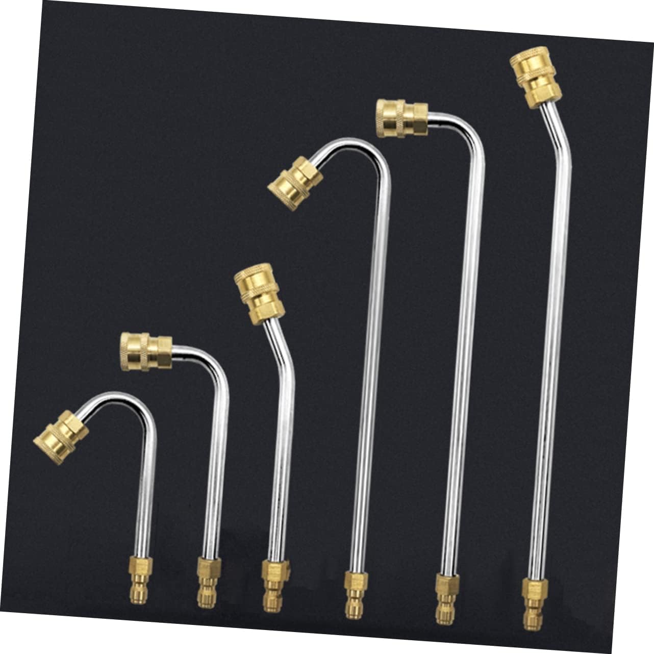 Kisangel 2pcs Curved High Pressure Washer Extension Lance Angled Wand Quick Car and Home Cleaning