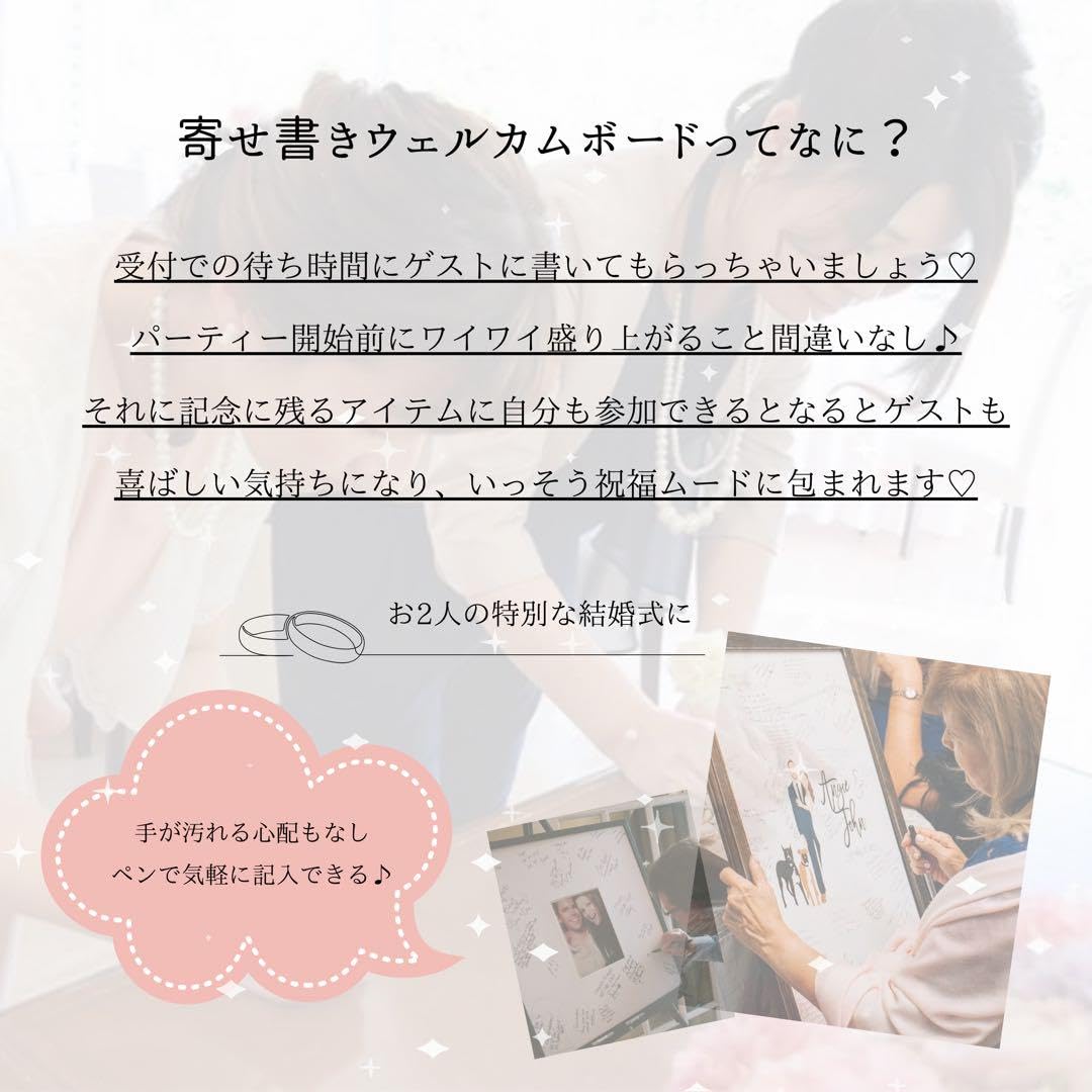 Amazon.co.jp: ウェルカムボード 寄せ書き 結婚式 芳名帳 ゲスト 結婚