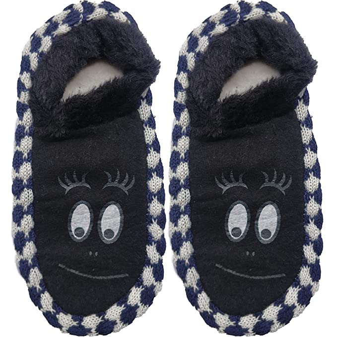 Warm Winter Slipper Socks for Women Ladies Sweet Girl Colorful Booties Slipper Socks Cum Knitted Warm Socks for Indoor use - Soft Rubber Sole - (Fits Size 6 to 7) Note- color and design may vary-image-25