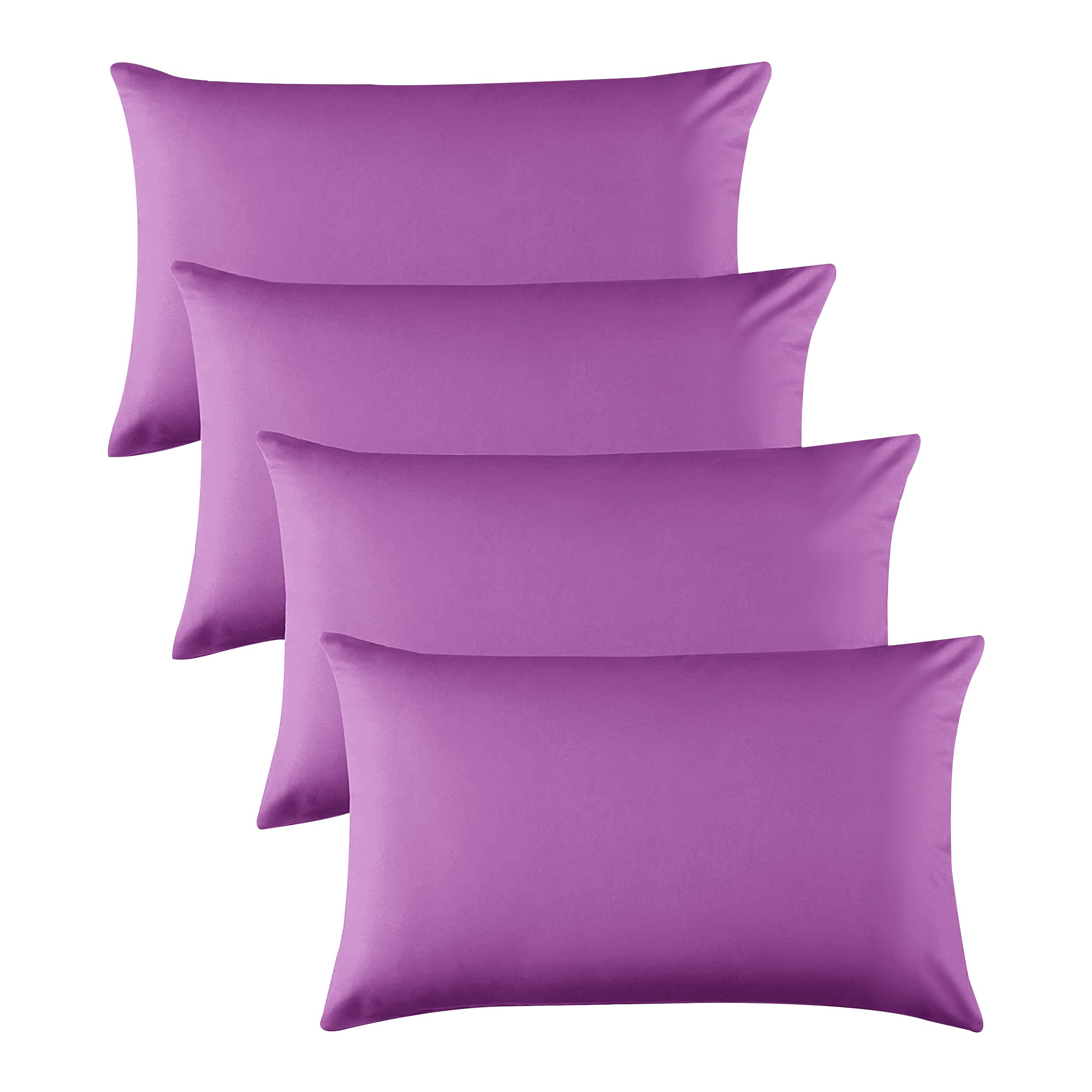 Hafaa Pillow Cases 4 Pack – Easy Care Soft Brushed Microfiber Purple Pillow cases - Wrinkle, Fade, Stain Resistant with Envelope Closure Bed Pillow Covers Protectors, 50x75 cm — image 1