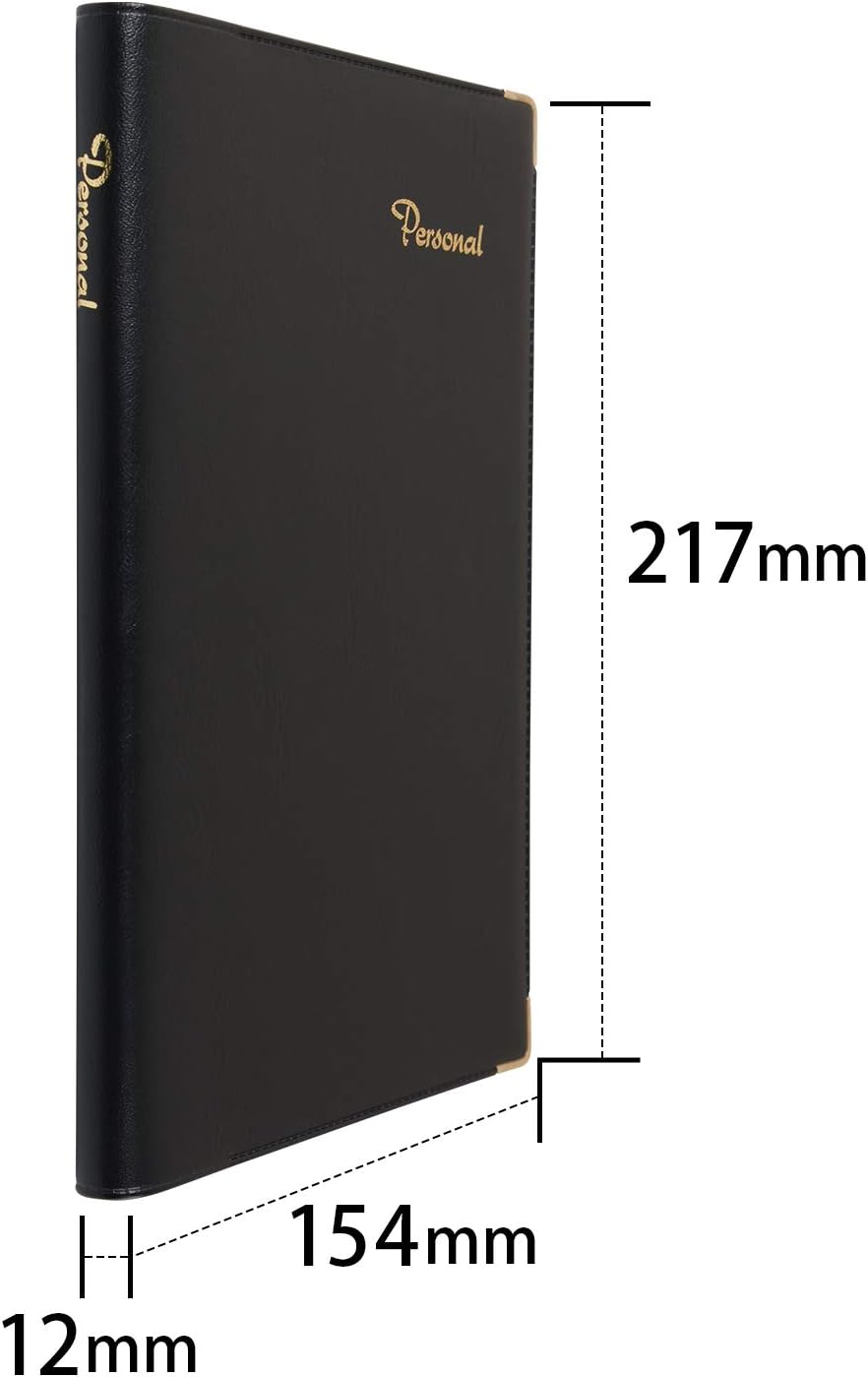 アピカ Apika Personal Cover Notebook, 0.3 inch (7 mm) Horizontal Rule, A5 NY24K, Black