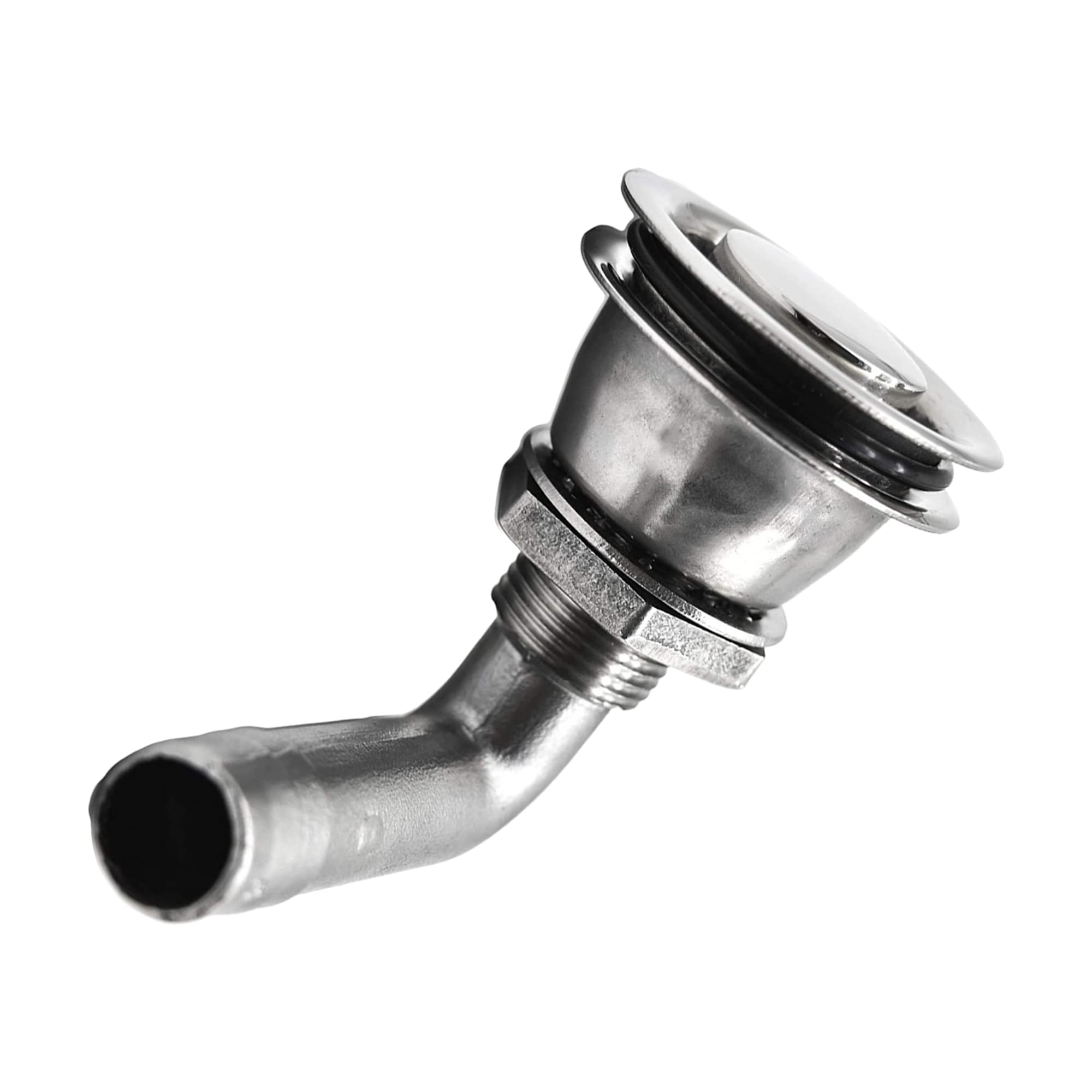 MARINE CITY 90-Degree Fuel Tank Vent, 304 Grade Stainless Steel Round Head for 5/8 Inch Hose – Polished, Rust & Corrosion-Resistant, Removable Cap for Easy Maintenance
