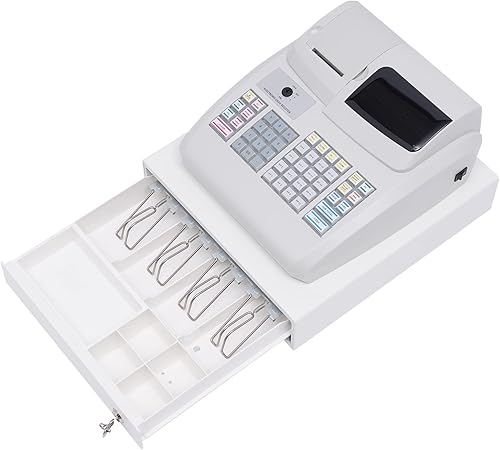 Miniatura 8 de Caja registradora, caja registradora electrónica con bandeja de efectivo extraíble e impresora térmica, caja de cajón de caja registradora de 47