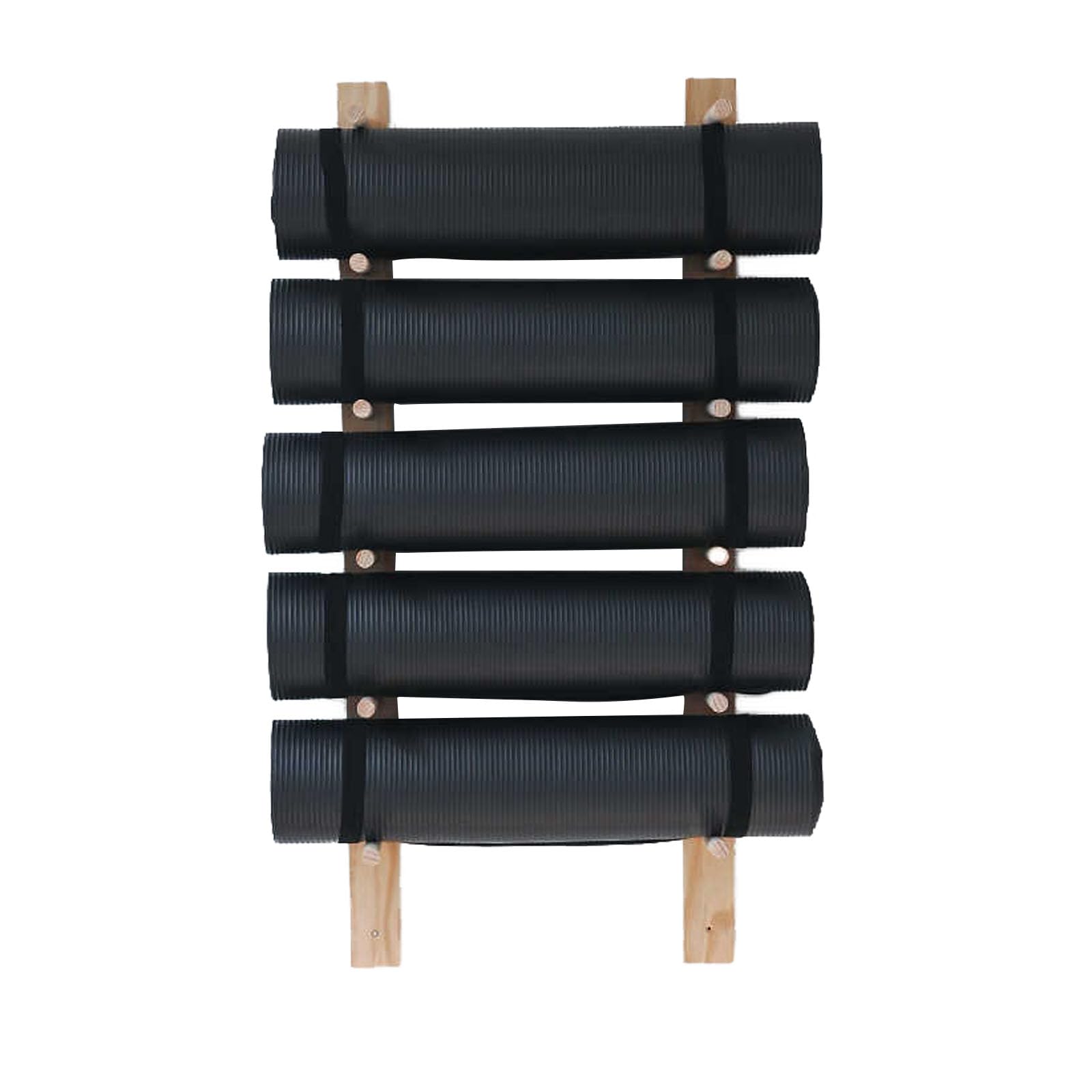 Yoga Mat Storage Stand,Yoga Mat Holder,Yoga Studio Workout Room Yoga Mat Holder Wall Mount,2-9 Layer Wooden Yoga Mat Storage Rack Wall Mounted,Large Gym Organization Floating Shelf(Size:5 layers)