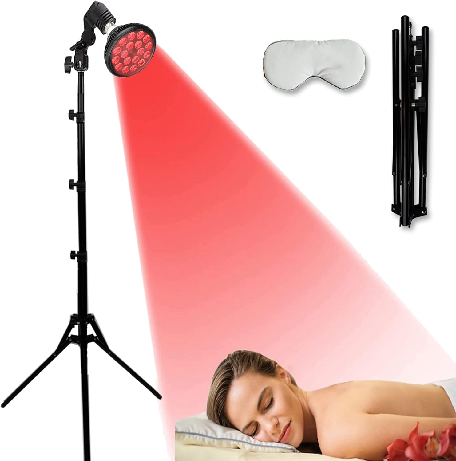 Naviocean Infrared Red Light Therapy Lamp with Stand 38"79" Adjustable Height Red