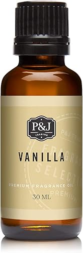 P&J - Aceite aromático, aceite de vainilla, 1.01 onzas líquidas, aromas para hacer velas, frescos, suministros de fabricación de jabón, aromas de