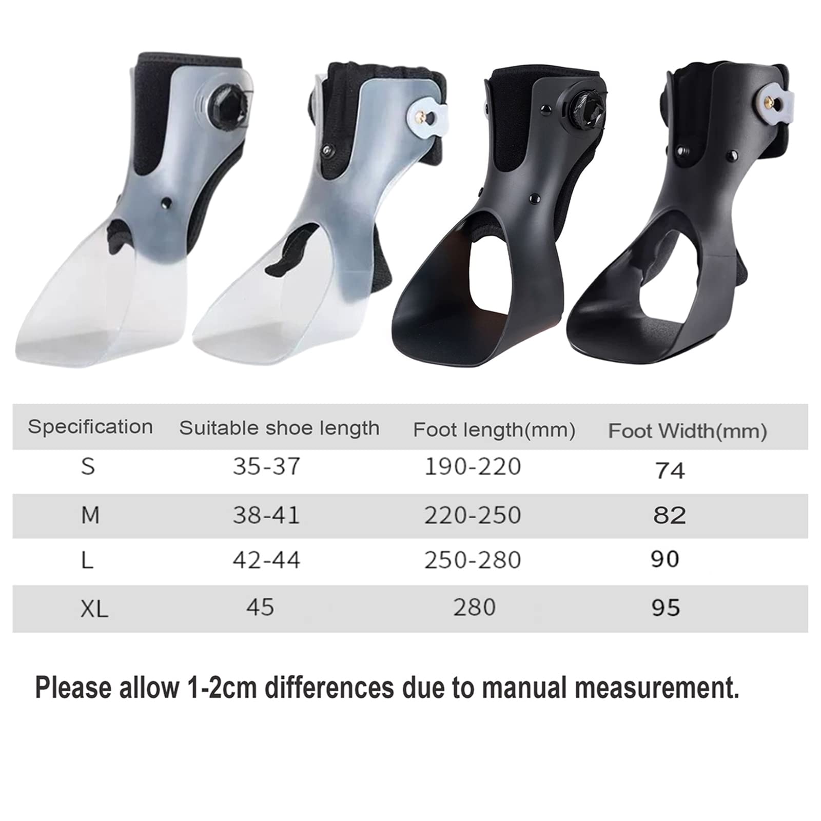 SFKLYU Drop Foot Brace AFO Foot-Up Orthosis Light Balance Foot Drop Orthosis Tobillera Soporte para Zapatos para Caminar para Hombres Y Mujeres,A1/Left,S