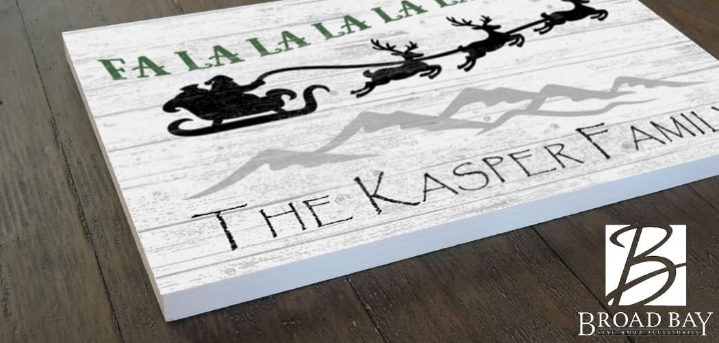 Personalized Christmas Sign SOLID WOOD Fa La La La La Holiday Farmhouse Wall Art CUSTOM Gift Decoration