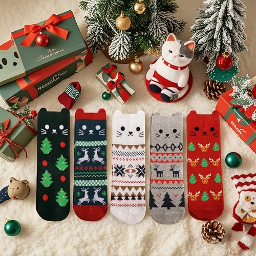 Calcetines de algodón para mujer con dibujos de animales talla 4-9 3