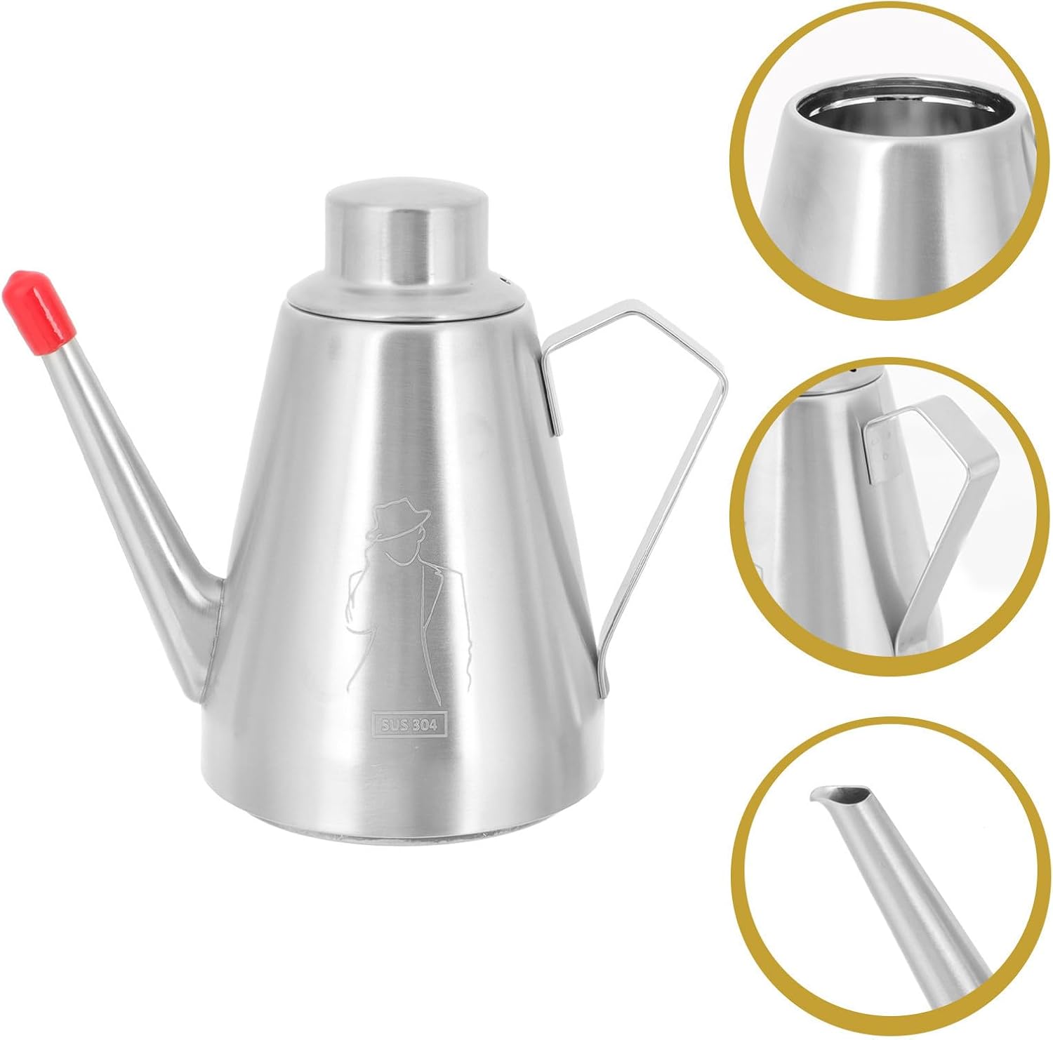 Ciieeo Ml Stainless Steel Oil Dispenser Bottle with Controlled Pour