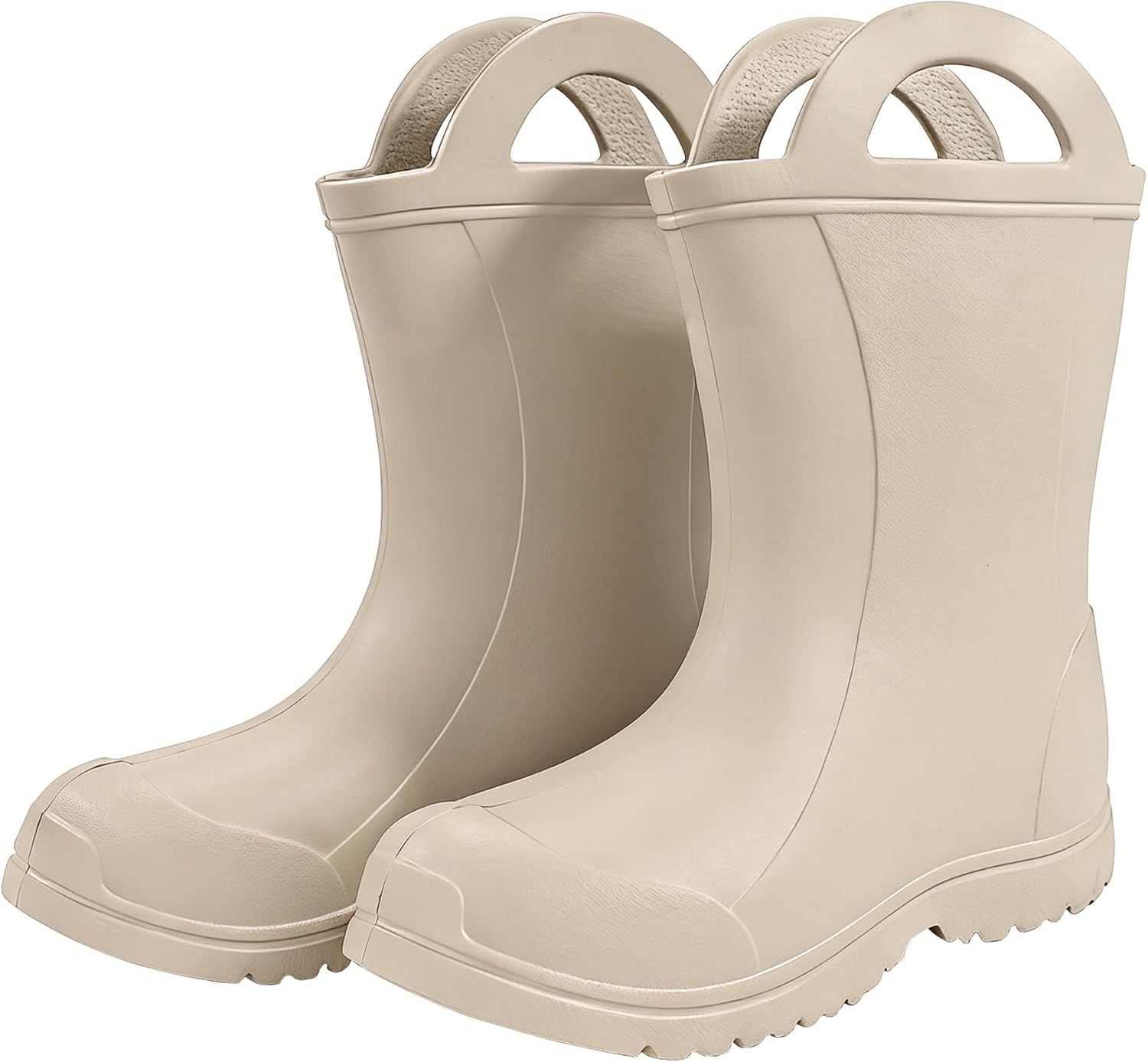 Toddler Rain Boots Waterproof Non-Slip Rain Boot Unisex Kids EVA Lightweight Rain Shoes with Easy on Handles for Boys Girls All Seasons Outdoor Shoes