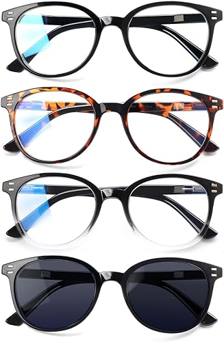 Juego de 3 anteojos de lectura con bisagra de resorte, lentes de lectura a la moda, color negro o tortuga, para hombres y mujeres