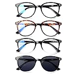 SIGVAN 3 Pack Reading Glasses Spring Hinge Stylish Readers Black/Tortoise for Men and Women (4 Pack Mix, 1.75, x)