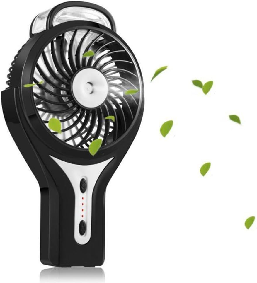 Bosdontek Portable Rechargeable Fan Misting Handheld Mini Fan Handheld Misting Fan with Personal Cool Mist Humidifier USB Rechargeable Portable Mini Misting Cooling Fan for home office and travel black