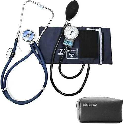 Aparelho De Pressao Esfigmomanometro Estetoscopio Pa Med (Azul)