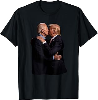Bide%n And Trum%p Kissing Funny Politics Gifts T-Shirt