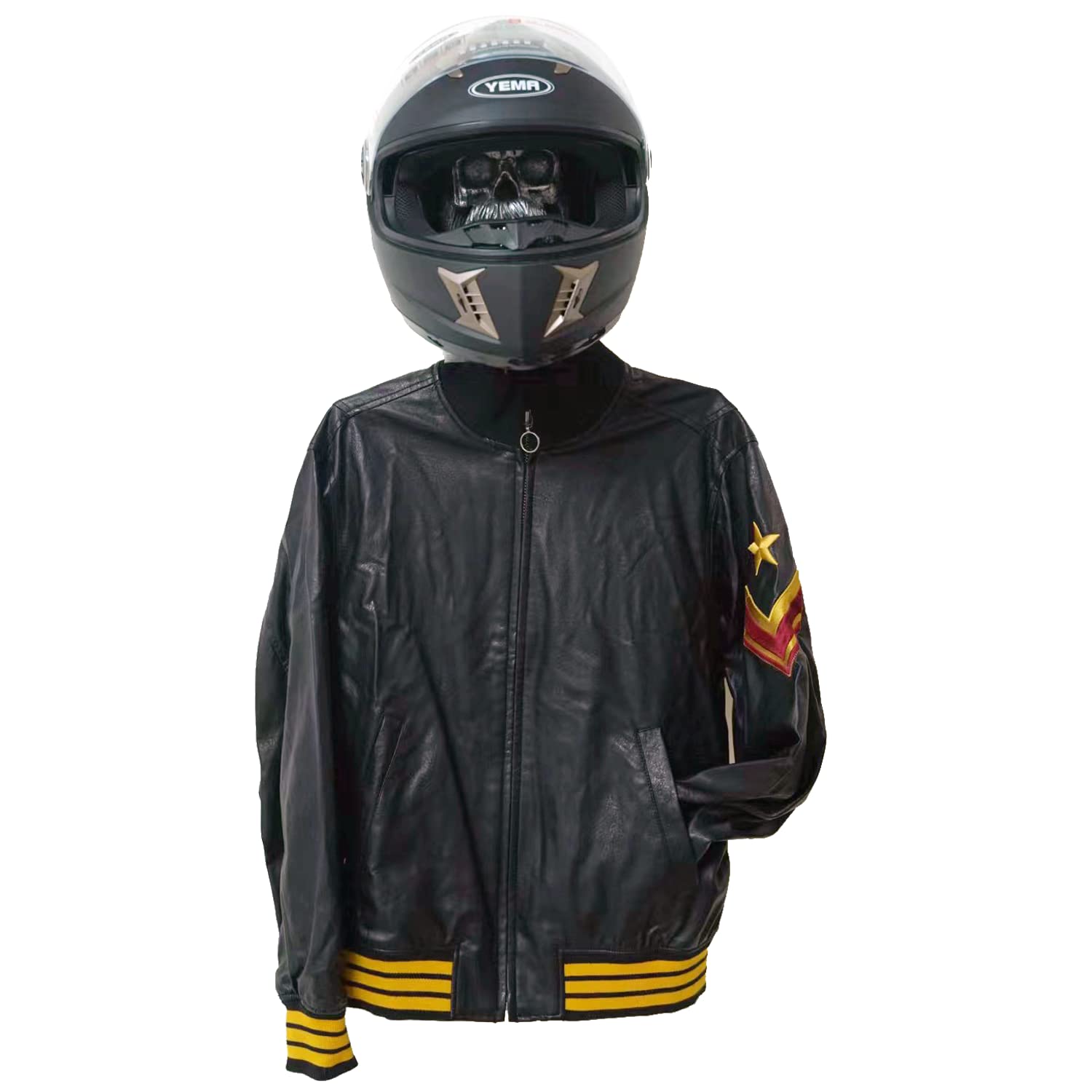 Motorcycle Skull Helmet Holder, Skull Helmet Rack, Motorcycle Accessories Helmet Storage Rack Wall Mount Hat Rack for Coats,Caps,Baseballs,Rugby Helmet,Motorcycle(Primary Color)