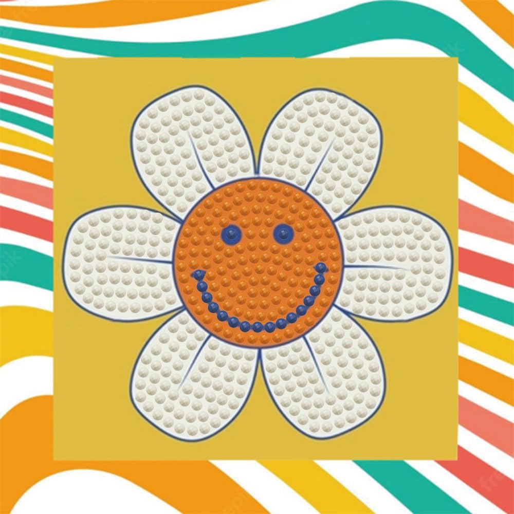 DIAMOND DOTZ Vintage Flower Diamond Painting Kits for Kids - Diamond Art Kits a Relaxing Creative Craft Kit with Dotz Gems 5.1"x5.1"