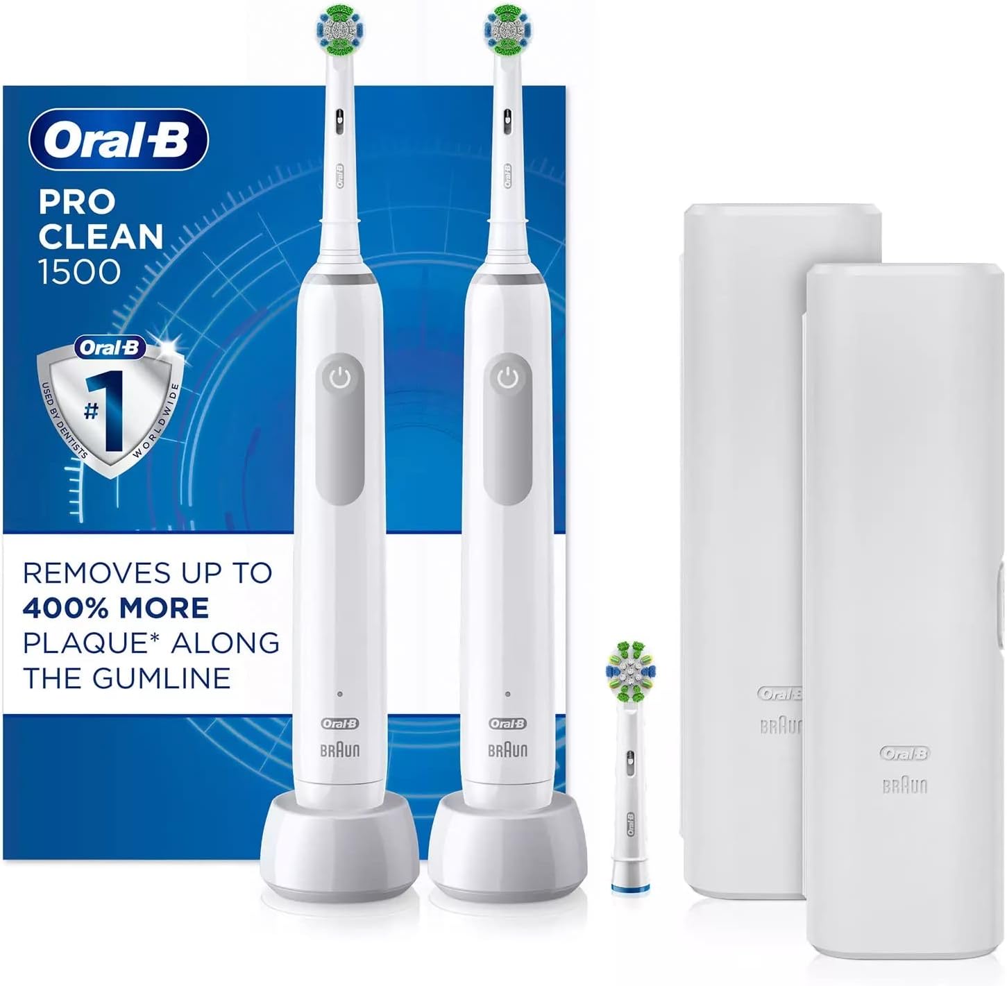 Oral-B ProAdvantage 1500 Electric Rechargeable Toothbrush, Powered by Braun (2 pk.)