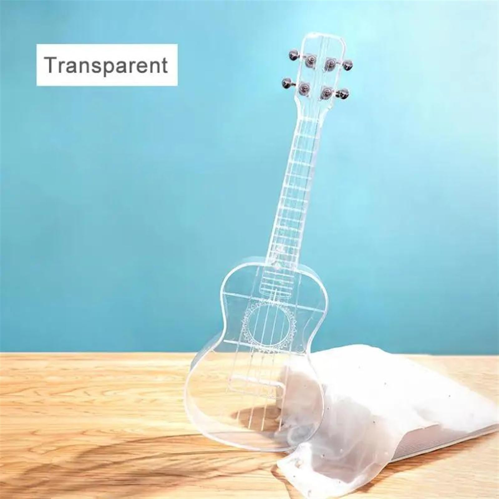 23-Zoll-Konzert-Ukulele, Transparentes Material, Integrierter Körper, Leichte 4-saitige Ukulele-Gitarre Ukulele für Anfänger