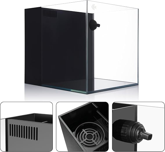 Coralland 8-Gallon Saltwater Aquarium - Ultra Clear Low Iron Glass, 45 Angled Joint Design, Crystal Clear Viewing, Perfect for Marine Fish & Reef Tanks & Freshwater