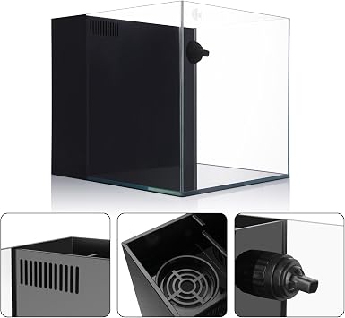 Coralland 8-Gallon Saltwater Aquarium - Ultra Clear Low Iron Glass, 45 Angled Joint Design, Crystal Clear Viewing, Perfect for Marine Fish & Reef Tanks & Freshwater