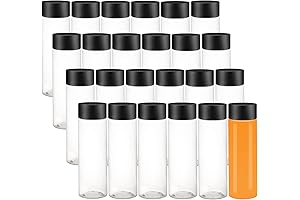 24 Pack Clear PET Plastic Water Bottles With Lids | 12 OZ...