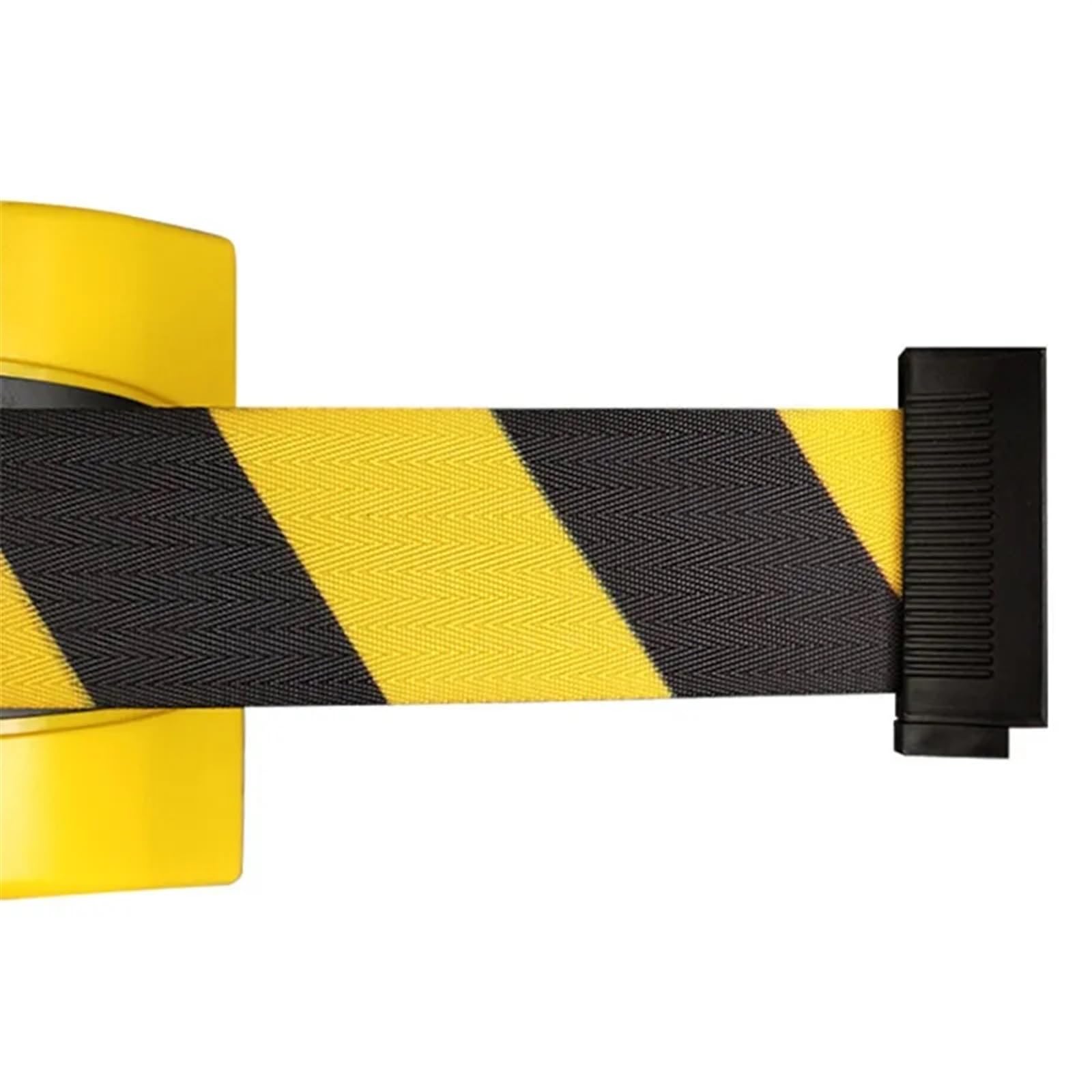 Cinta Balizamiento Montado En Pared Barrera de cinta retráctil montaje en pared fija con caja ABS y cinturón precaución a rayas for barrera control multitudes zonas separadas para Aeropuertos(10m)