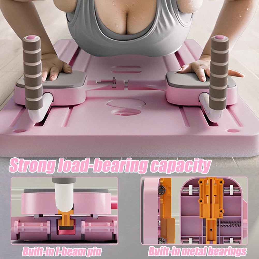 Planche de Pilates - Kit de réformateur de Pilates - Portable et pliable - Core, pliable, kit de machine de réformateur par Hogar Pilates Equipment Reformer Home Pilates (rose)