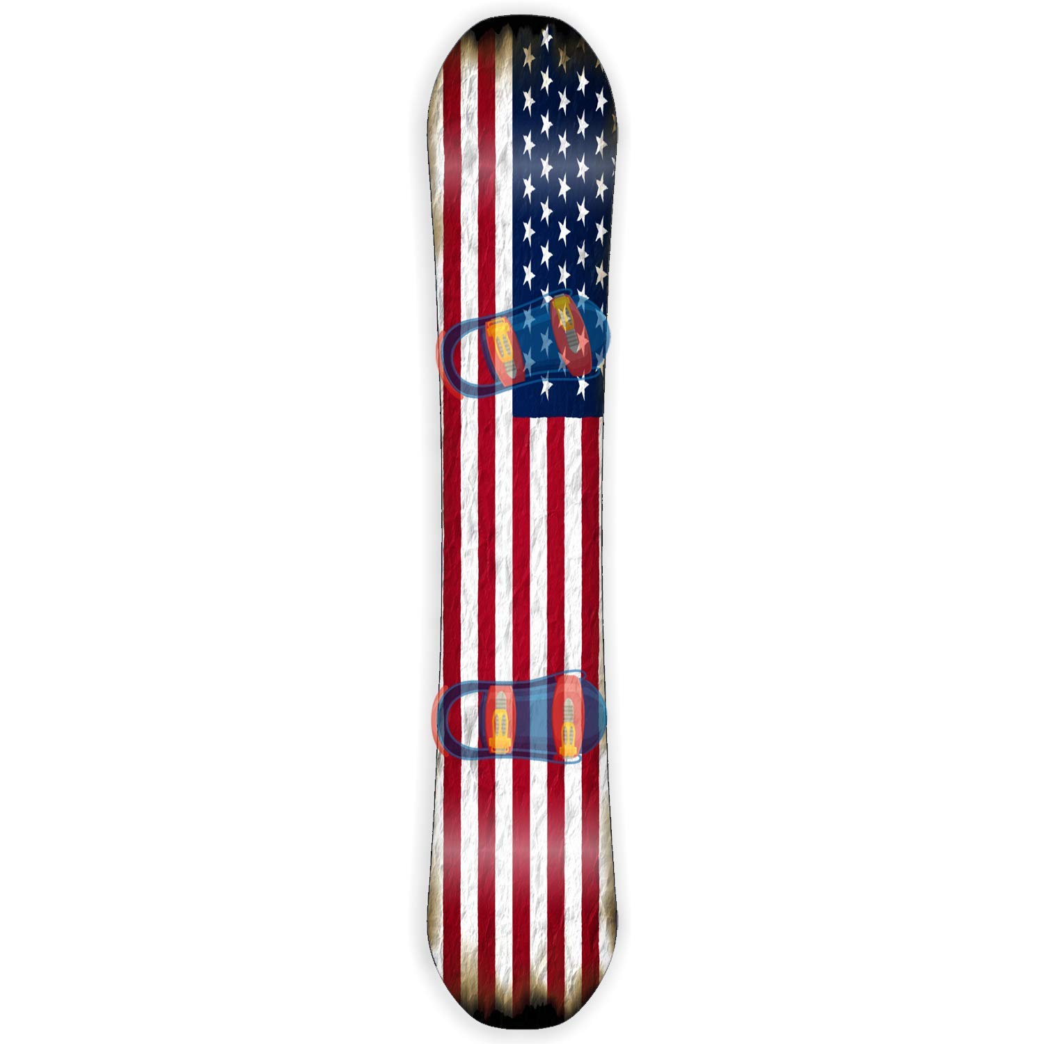 Snowboard Wrap Graphic Sticker Skin Cover - Includes Breakaway Knife - Universal Fit up to 65 inches and 14 inches Wide - USA Flag Distressed