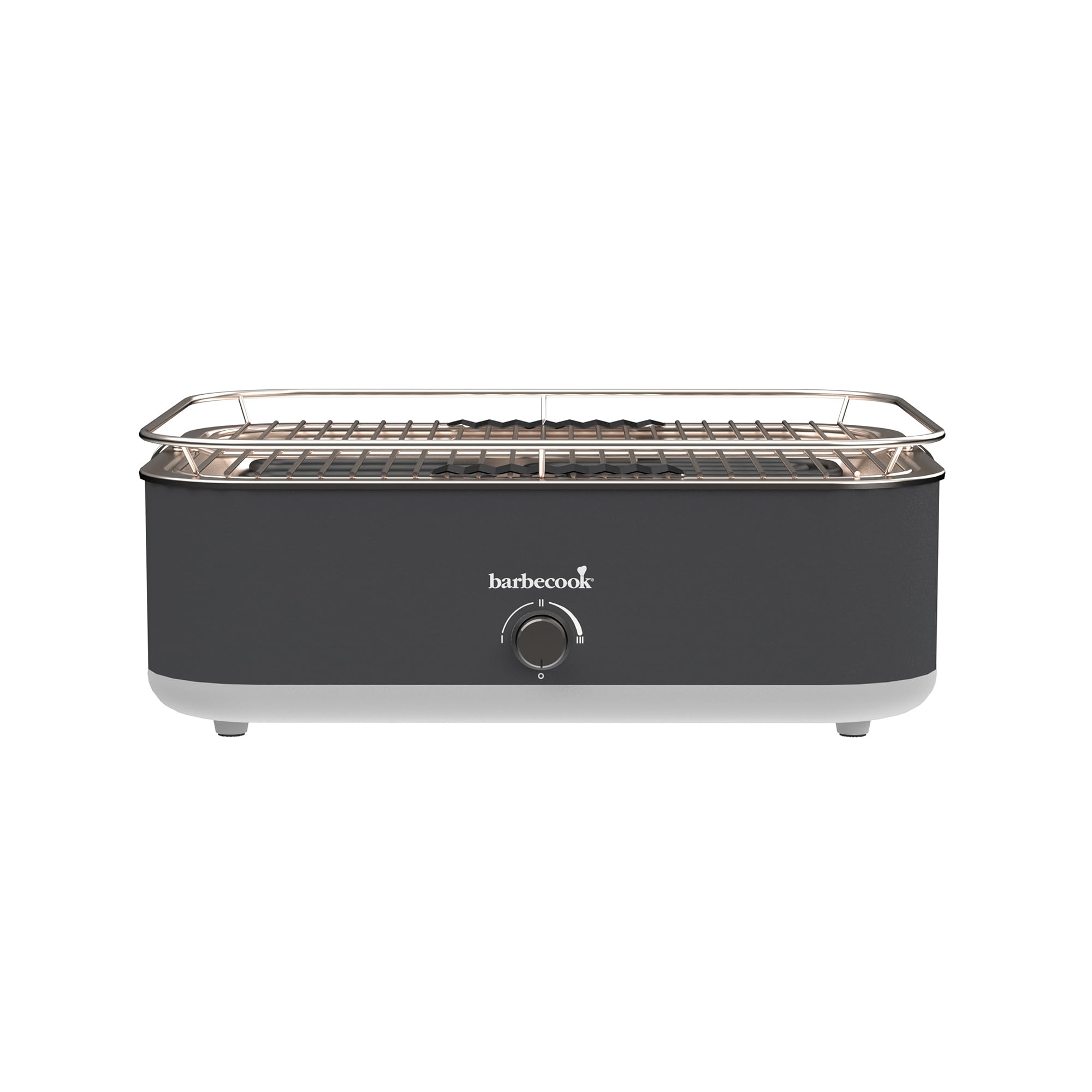 Barbecook elektrischer Tischgrill E-Carlo mit Tragetasche geeignet für Balkon als Outdoor Camping-Grill, spülmaschinen-fest, Midnight Grey 42.5x33x16.5cm