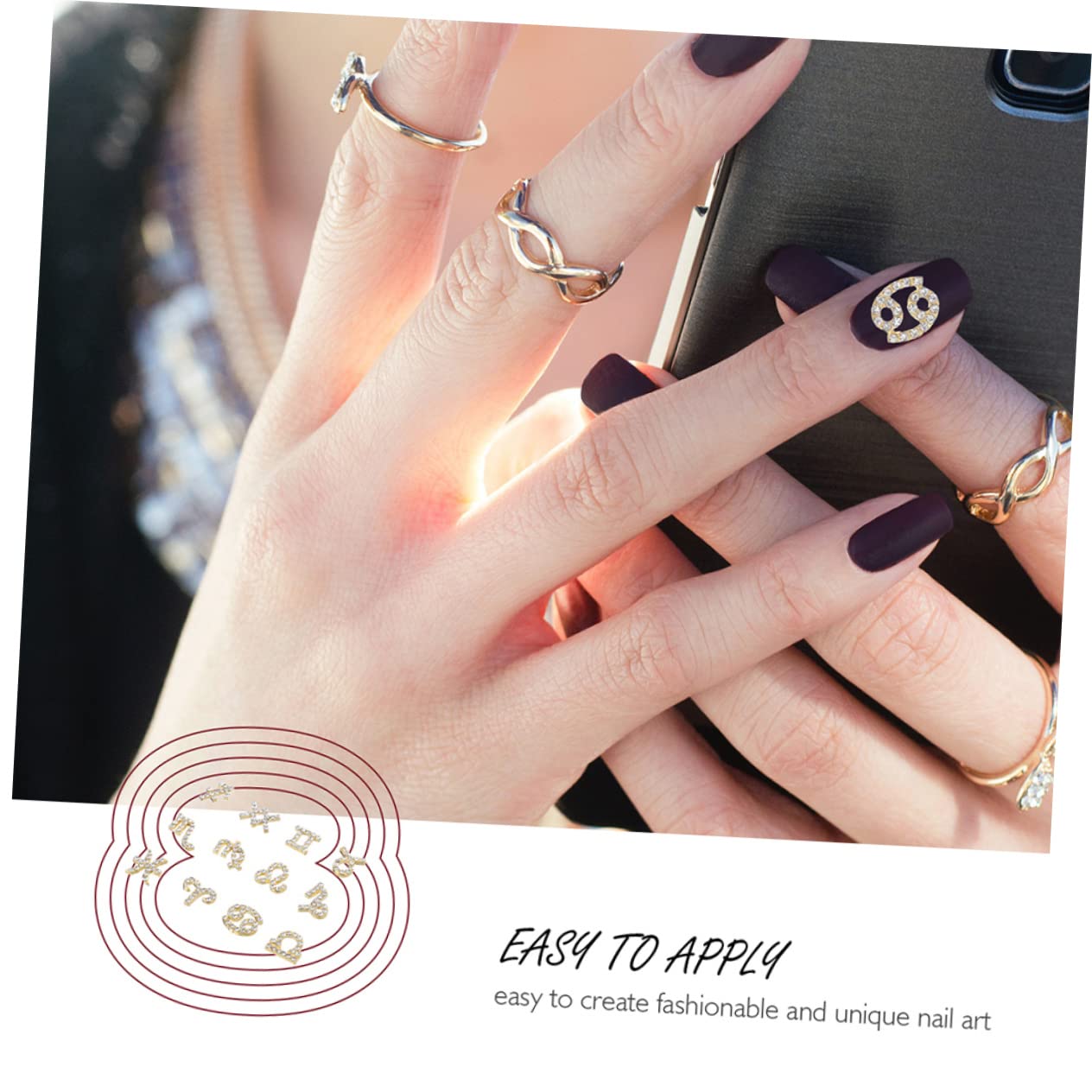 minkissy 4 Set di 12 Ciondoli per Nail Art con Strass Decorazioni per Unghie Ornamenti per Manicure per Donne Pezzi * 4