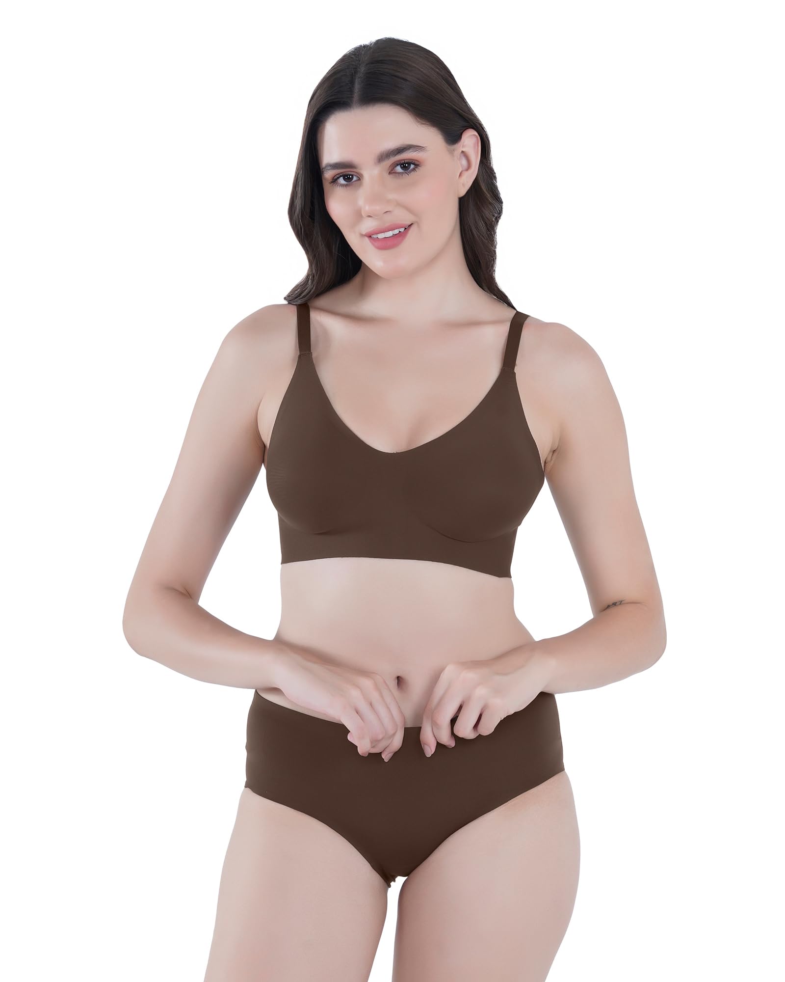 tweens Lightly Padded Invisi-Fit and Panty Set | Seamless Polyamide Fabric | Wire-Free Full Coverage Bra | Mid-Rise Hipster Panty | Hook-and-Eye Closure | Elastic-Free Comfort | Everyday Casual Wear-picture-51