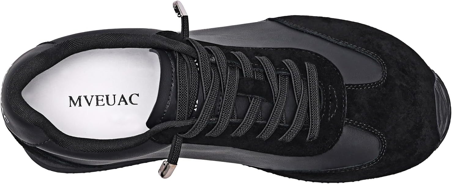MVEUAC Women's Shoes with Cushioned Insole Comfortable No Tie Laces Genuine Leather Fashion Sneakers Walking Tennis Shoes Casual Retro - Image 7