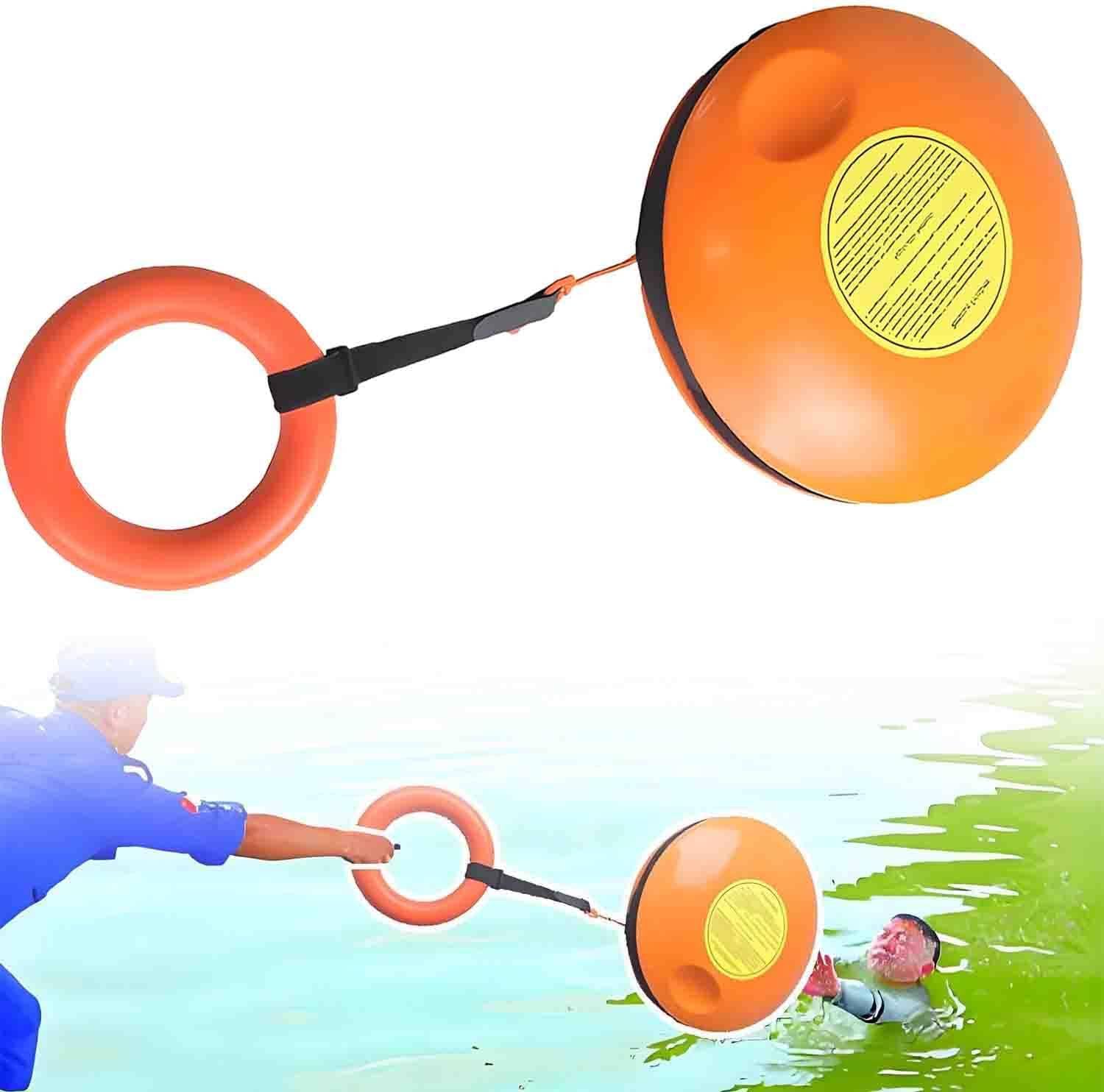 Hand-Thrown Floating Line Rescue Disc, Water Rescues Equipment with 40m Rope & Rubber Hand Ring, Portable Throwable Safety Gear for Outdoor Water Activities 2pieces