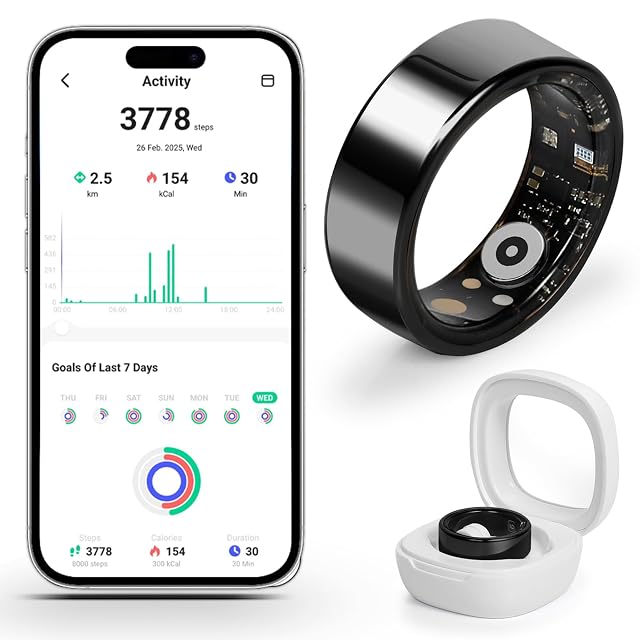Weylmd Smart Ring for Women and Men Fitness Health Smart Ring with Heart Rate and Sleep Tracking Waterproof