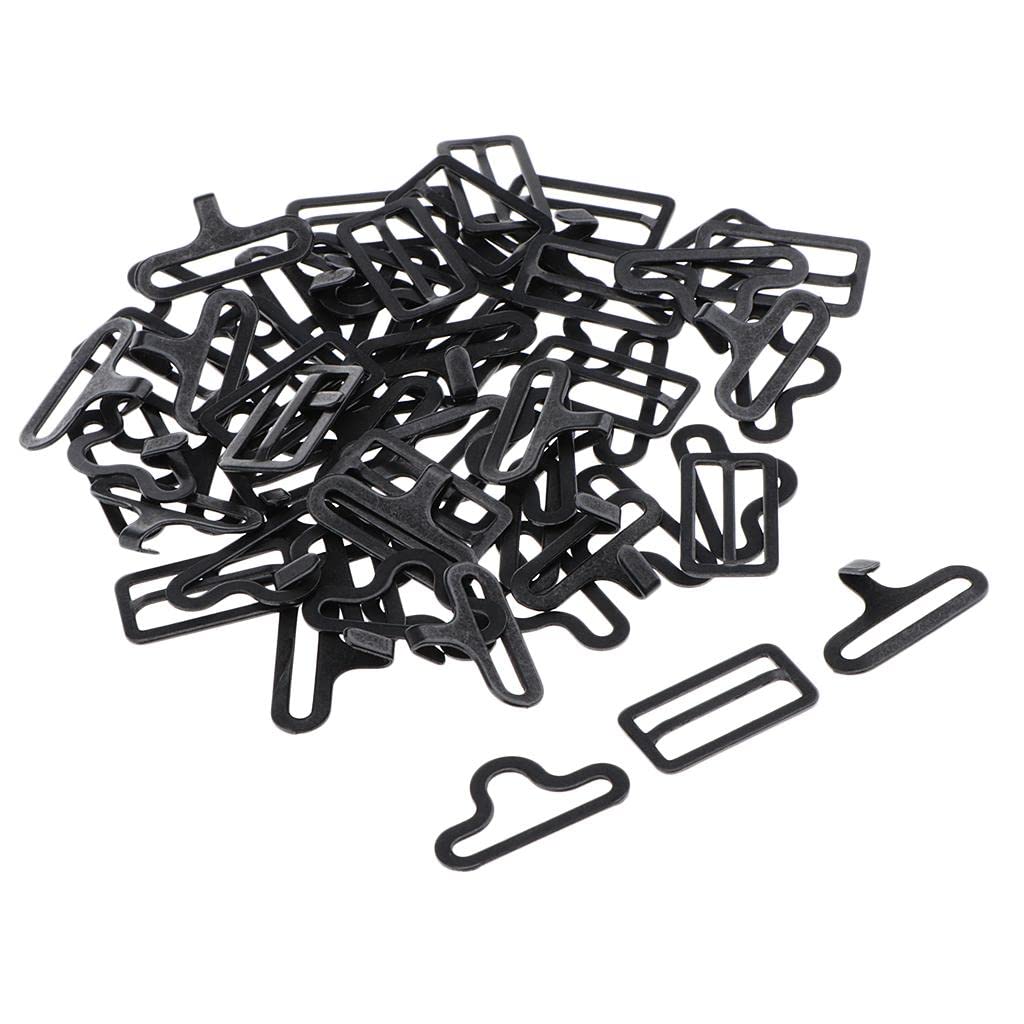 MERISHOPP 20 Sets Metal Adjustable Bow Tie Hardware Clip Set for Necktie Strap Black-picture-25