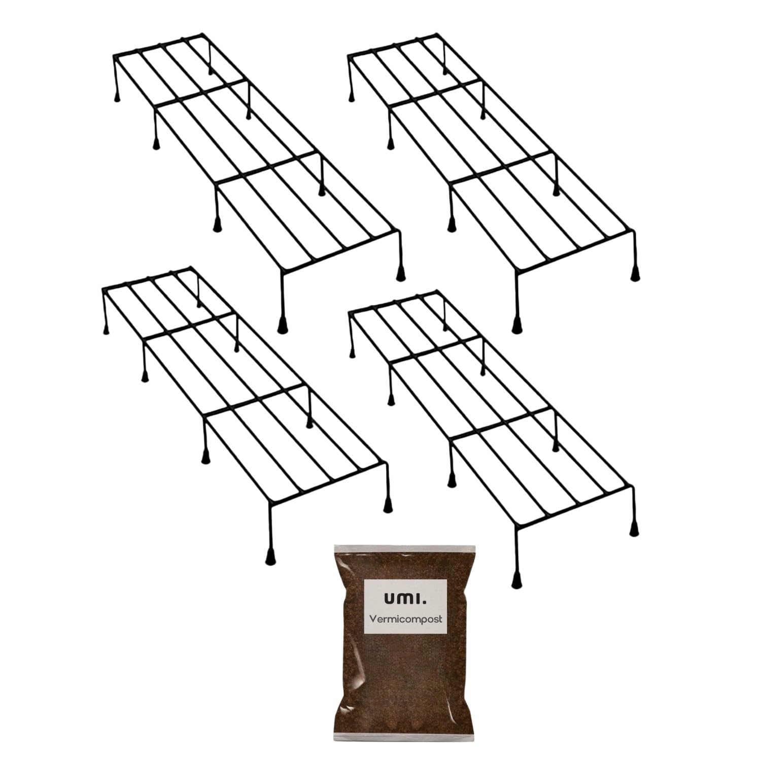 Amazon Brand - Umi Metal Plant Stand - Anti-Slip Feet, Rust Resistant, Versatile Flower Pot Holder for Indoor & Outdoor Use | Living Room, and Garden Decoration-Set (Set of 4) -Verimcompost 200 gms included (B0DB8JDFFJ) Amazon Price History, Amazon Price Tracker