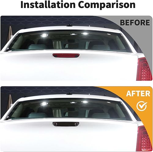 Miniatura 2 de JWWY Cubierta de protección decorativa de luz de freno de montaje alto compatible con Chrysler 300300c 2011-2019 Accesorios de fibra de carbono