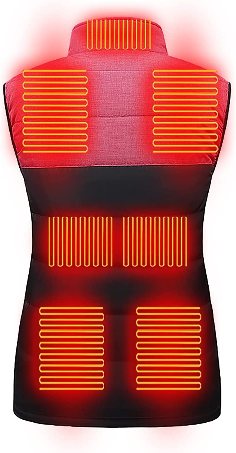 Gilet riscaldato scaldacorpo Elettrico USB, Giacca Peluche Senza Maniche Unisex, Gilet Ricaricabile, Caccia Sci Pesca (M)