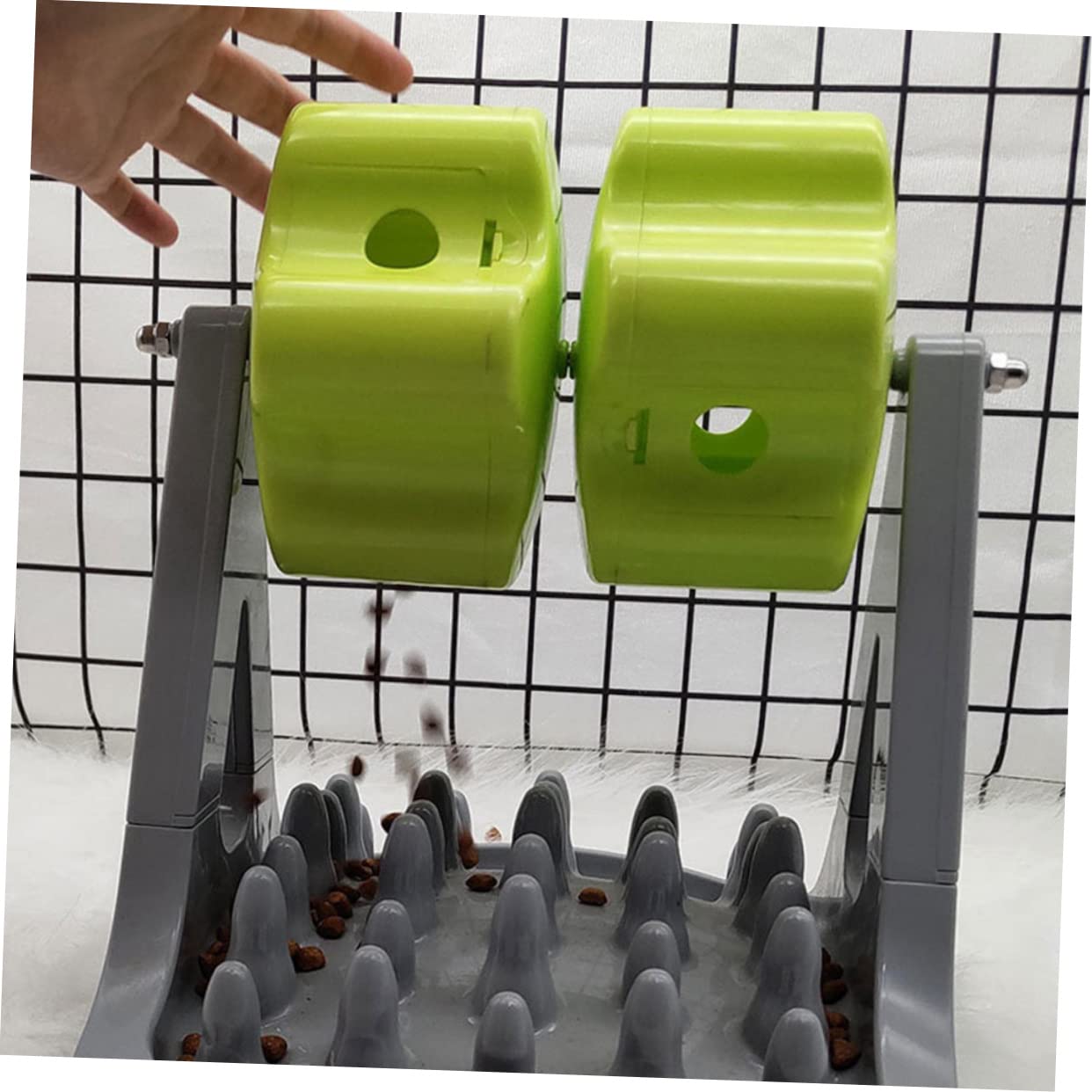 Happyyami Juguete con Fugas De Rodillos Comederos para Perros Comida De Gato Juguete Alimentador Lento para Gatos Alimentador Automático De Comida para Perros Alimento Abs El