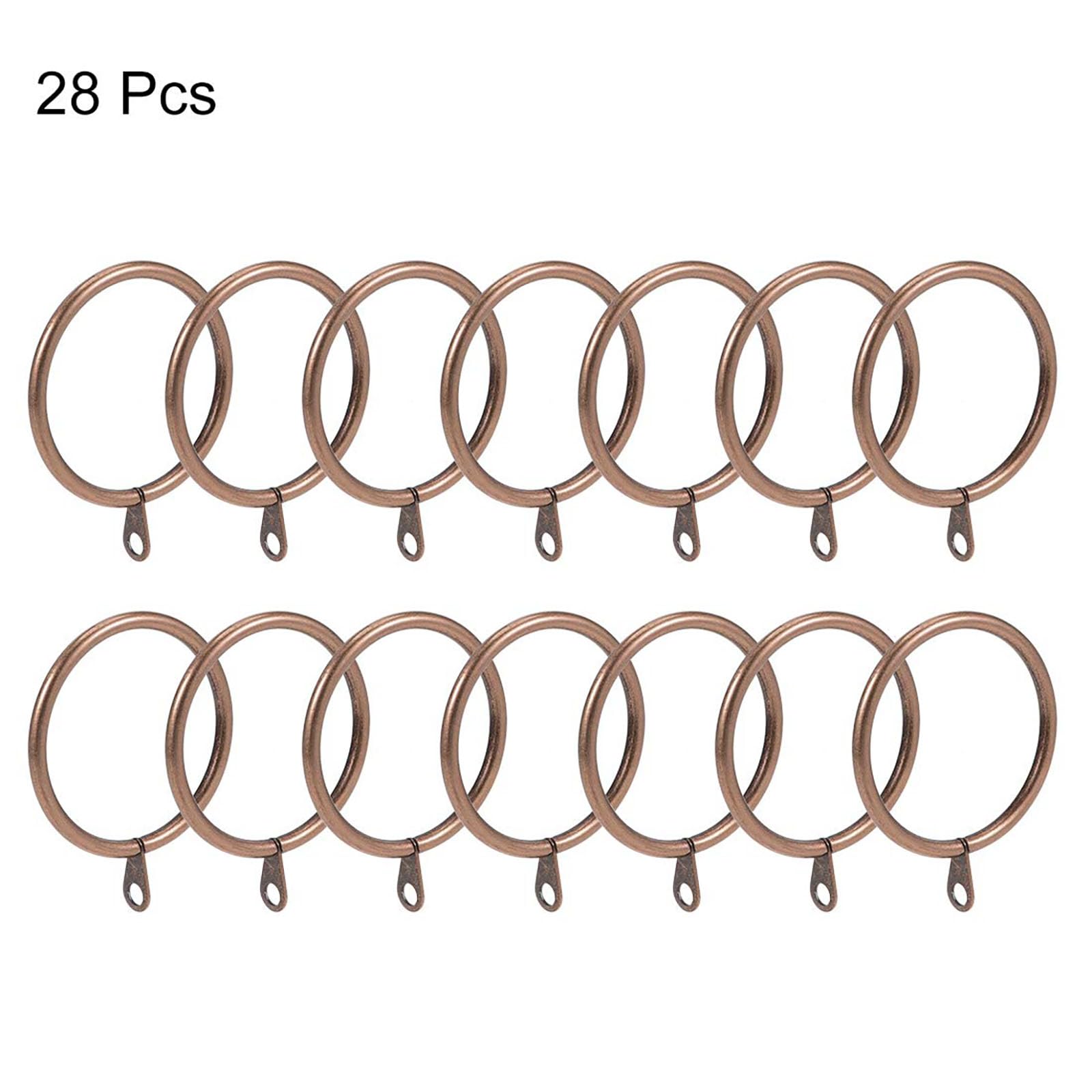 TA-VIGOR 28pcs Metal Curtain Rings, 45mm Internal Diameter, Antique Red Copper - Image 3